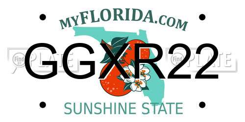 GGXR22 Florida License Plate