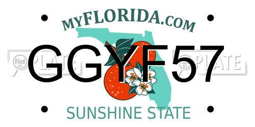 GGYF57 Florida License Plate
