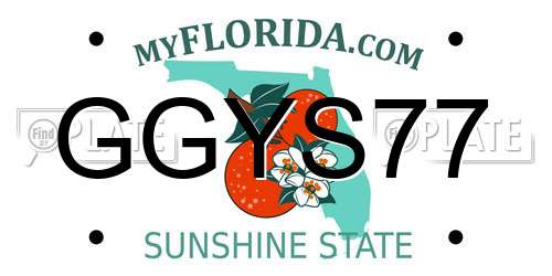 GGYS77 Florida License Plate