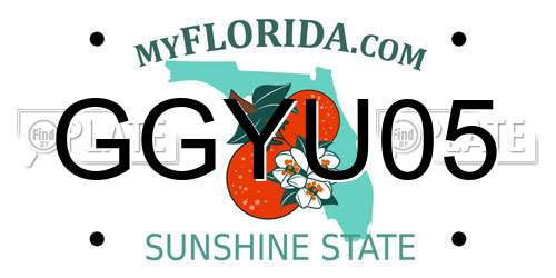 GGYU05 Florida License Plate