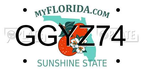 GGYZ74 Florida License Plate