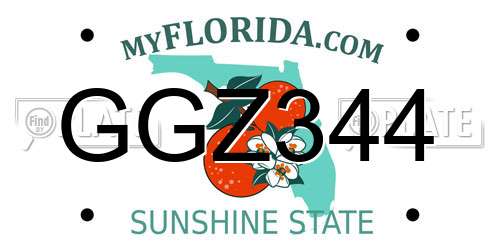 GGZ344 Florida License Plate