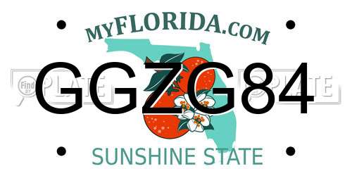 GGZG84 Florida License Plate