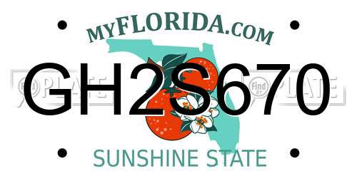 GH2S670 Florida License Plate