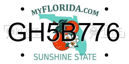 GH5B776 Florida License Plate