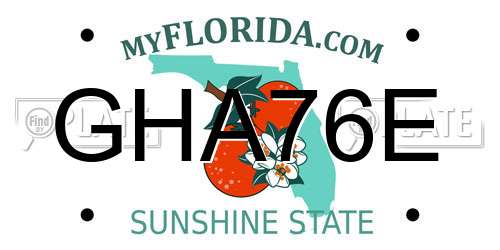 GHA76E Florida License Plate