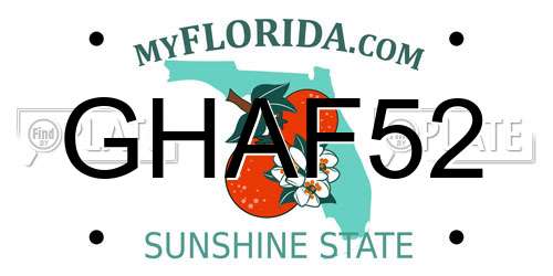 GHAF52 Florida License Plate