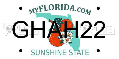 GHAH22 Florida License Plate