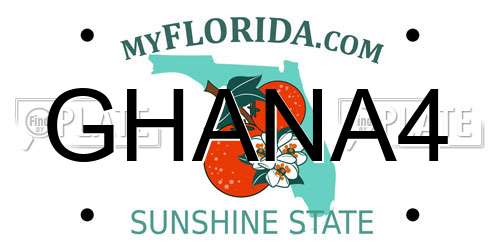 GHANA4 Florida License Plate