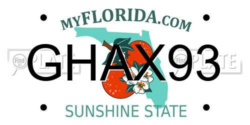 GHAX93 Florida License Plate
