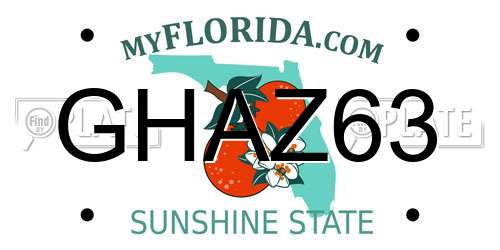 GHAZ63 Florida License Plate