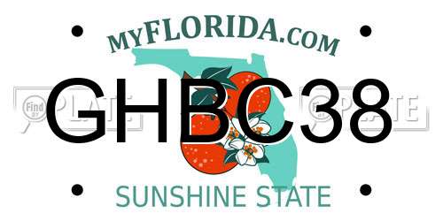 GHBC38 Florida License Plate