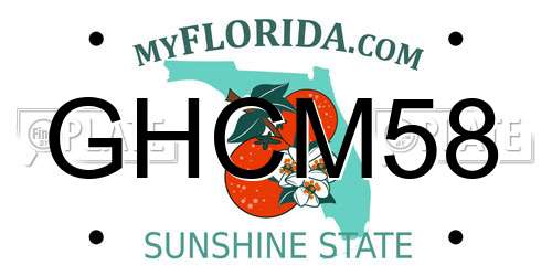 GHCM58 Florida License Plate