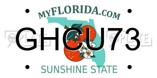 GHCU73 Florida License Plate