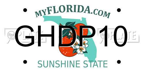 GHDP10 Florida License Plate