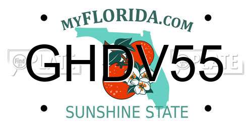 GHDV55 Florida License Plate