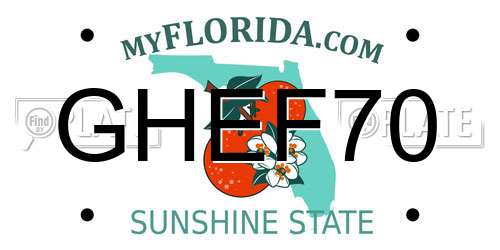GHEF70 Florida License Plate