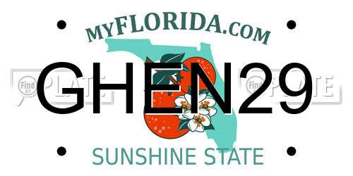 GHEN29 Florida License Plate