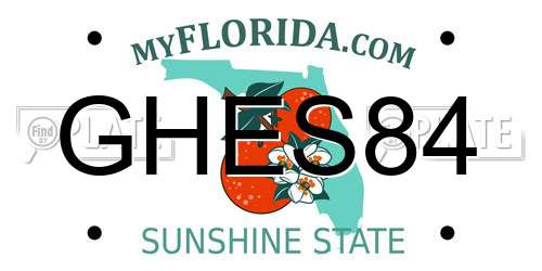GHES84 Florida License Plate