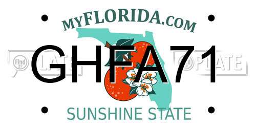 GHFA71 Florida License Plate