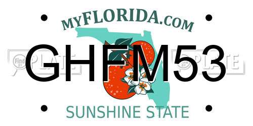 GHFM53 Florida License Plate