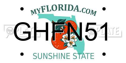 GHFN51 Florida License Plate