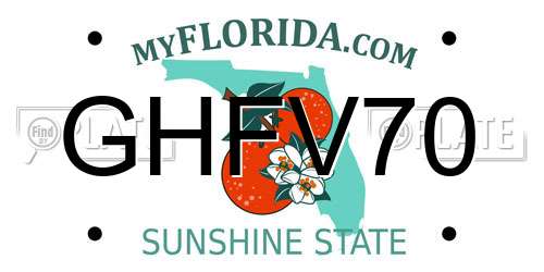 GHFV70 Florida License Plate