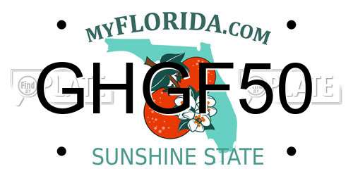 GHGF50 Florida License Plate