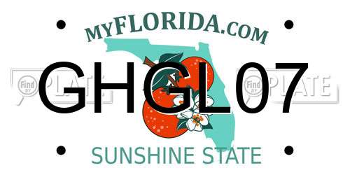 GHGL07 Florida License Plate