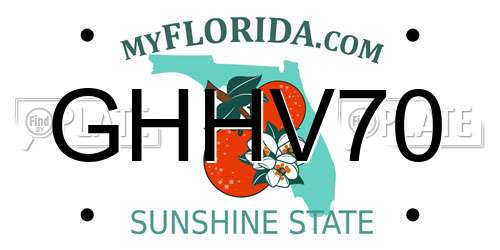 GHHV70 Florida License Plate