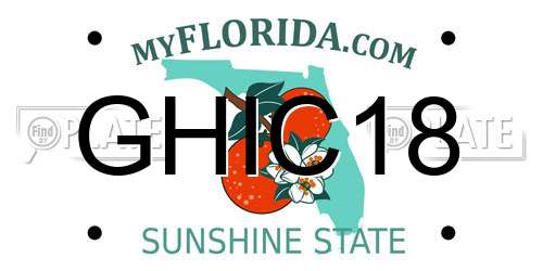 GHIC18 Florida License Plate
