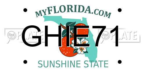GHIE71 Florida License Plate