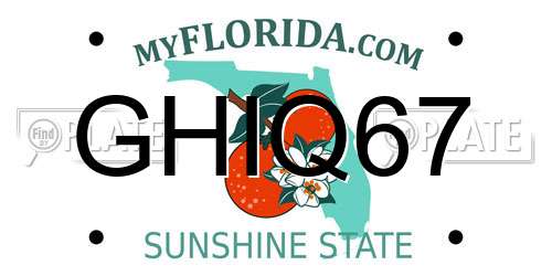GHIQ67 Florida License Plate