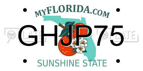 GHJP75 Florida License Plate
