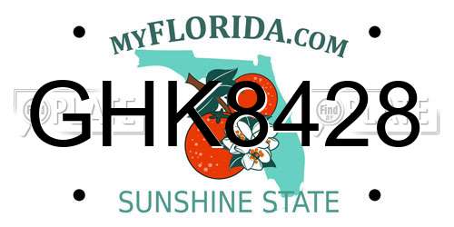 GHK8428 Florida License Plate