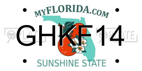 GHKF14 Florida License Plate