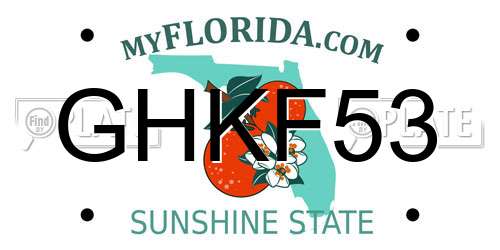 GHKF53 Florida License Plate