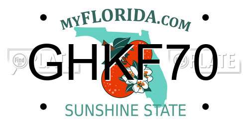 GHKF70 Florida License Plate