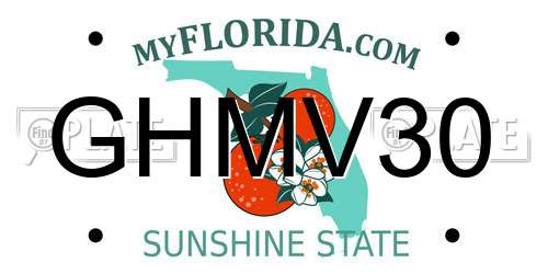 GHMV30 Florida License Plate