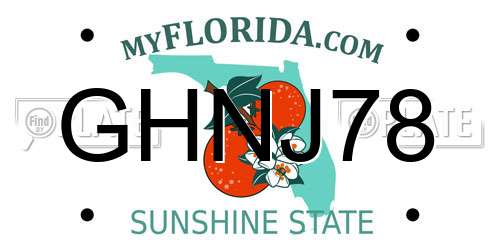 GHNJ78 Florida License Plate