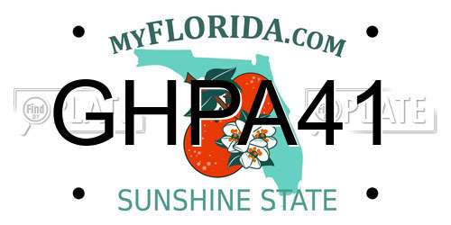 GHPA41 Florida License Plate