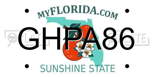 GHPA86 Florida License Plate