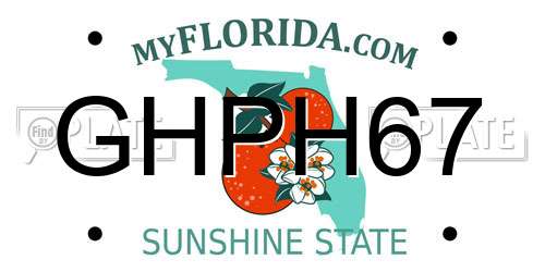 GHPH67 Florida License Plate
