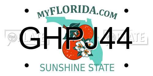 GHPJ44 Florida License Plate