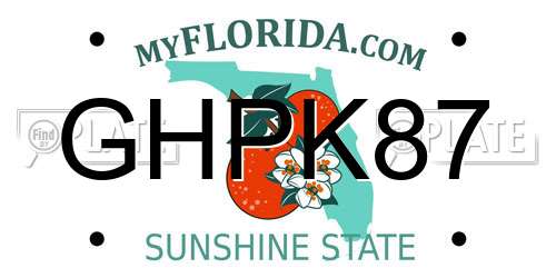 GHPK87 Florida License Plate