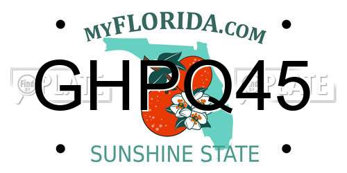 GHPQ45 Florida License Plate