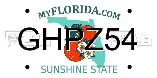 GHPZ54 Florida License Plate