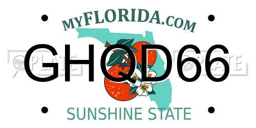 GHQD66 Florida License Plate