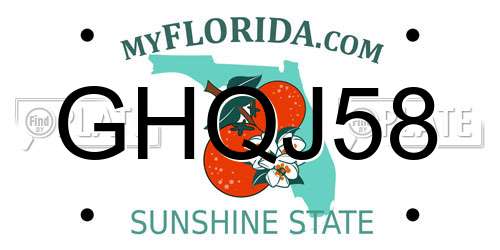 GHQJ58 Florida License Plate