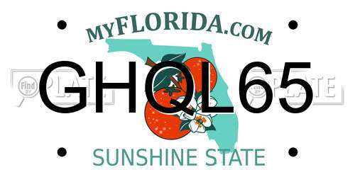 GHQL65 Florida License Plate
